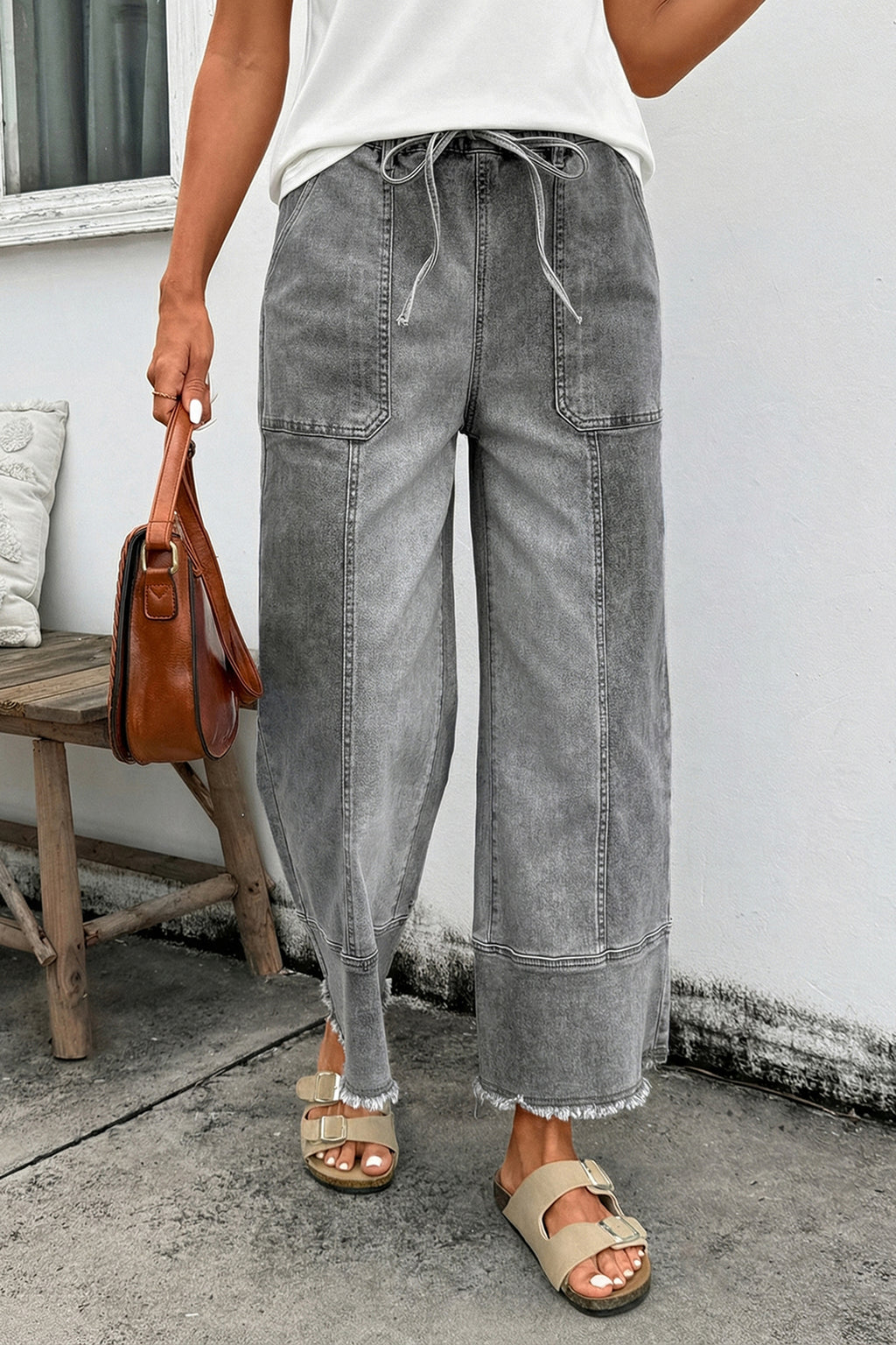 Gray Boho Ease Jeans