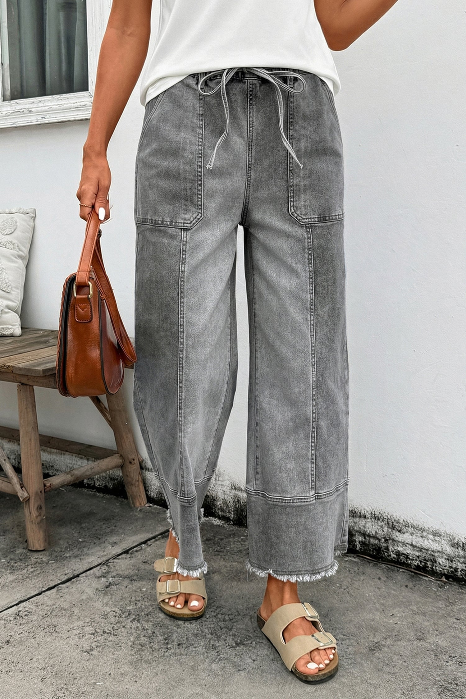 Gray Boho Ease Jeans