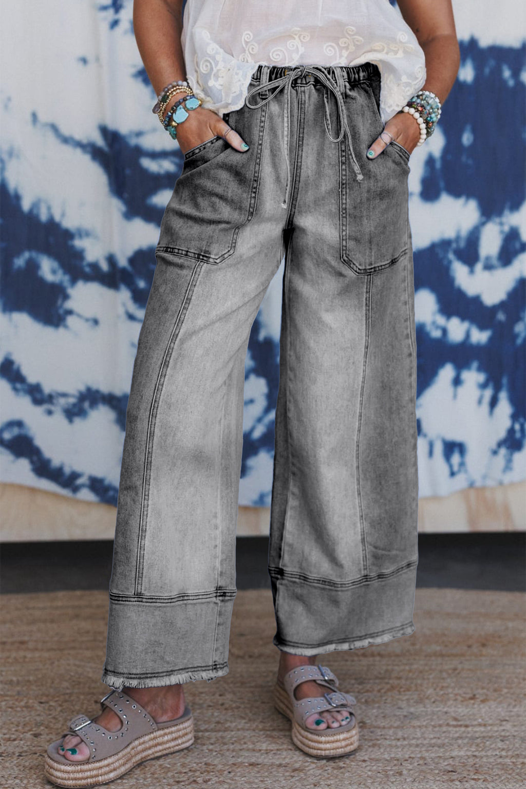 Gray Boho Ease Jeans