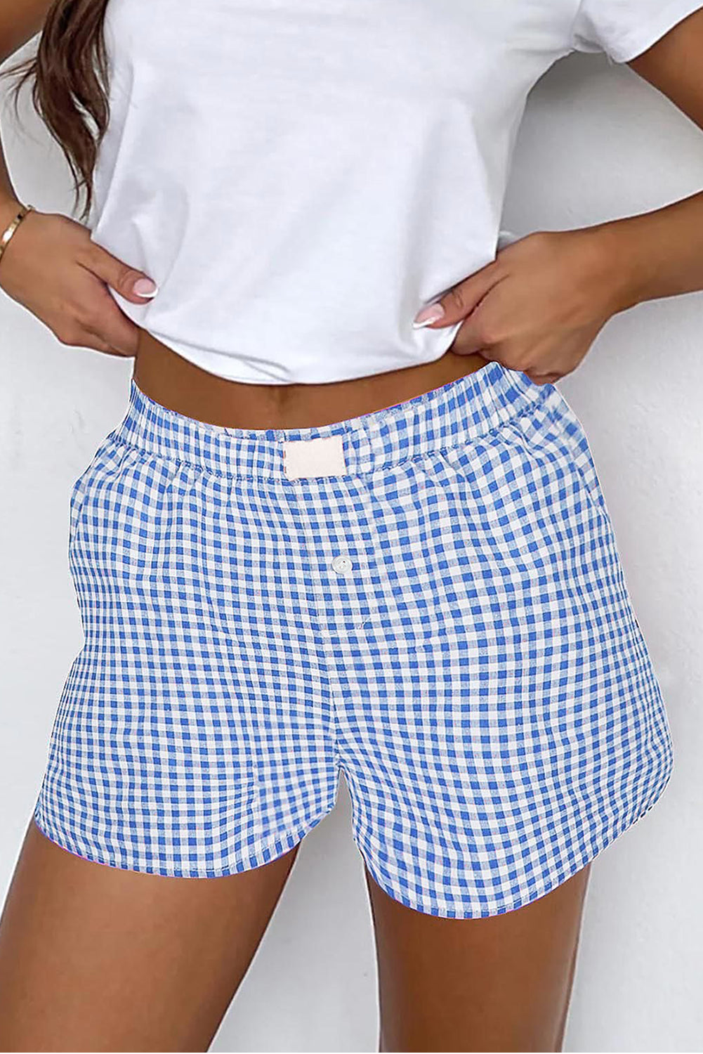 Blue Gingham Shorts