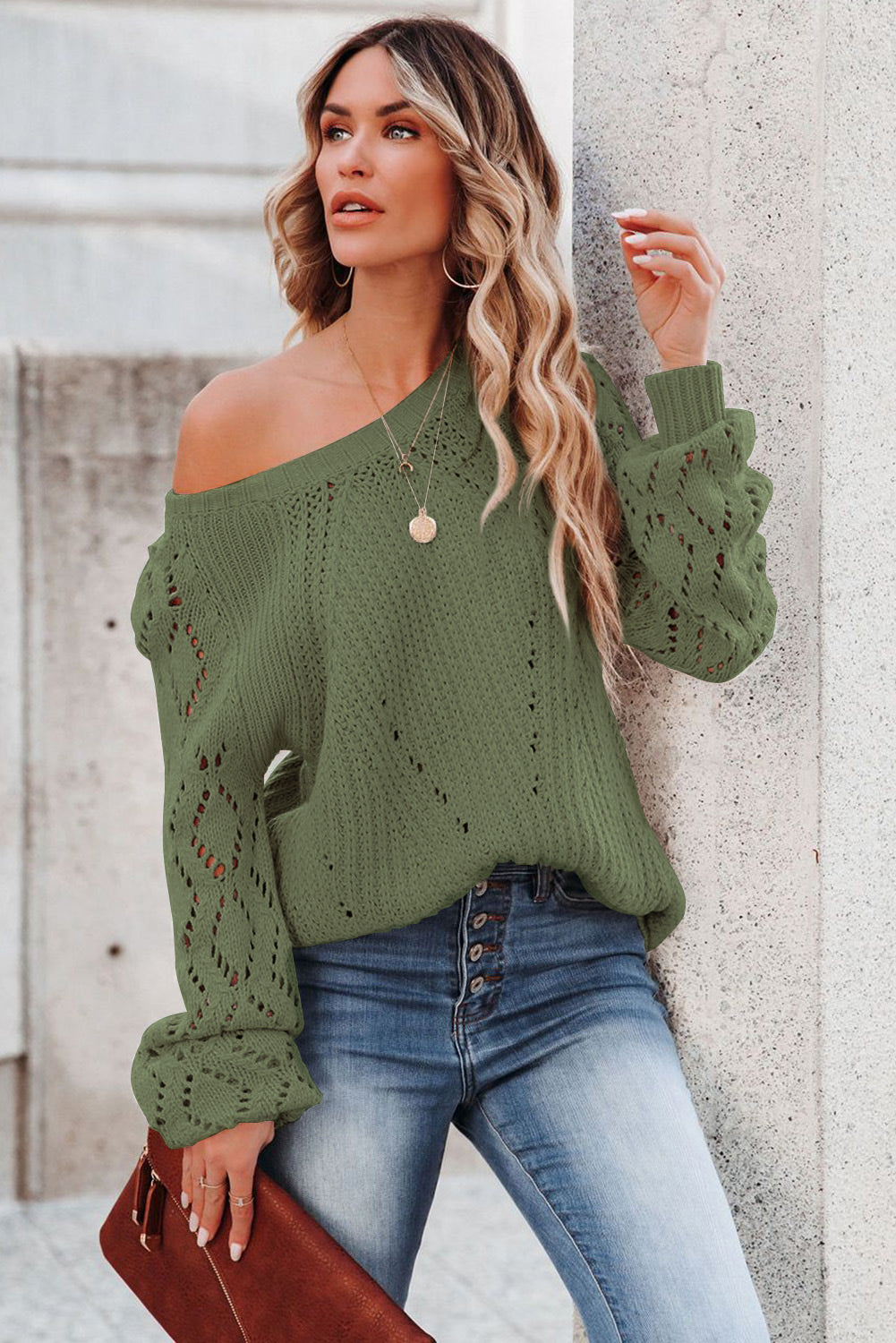 Green Urban Allure Sweater