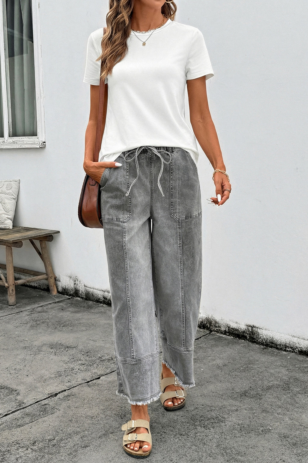 Gray Boho Ease Jeans